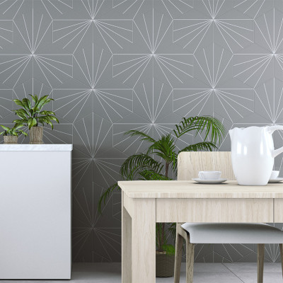 Lily Pad Grey Hexagon Wall & Floor Tile